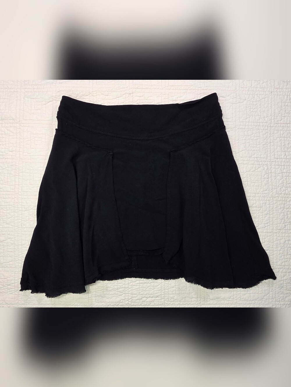 Free People New York Asymmetric Mini Skirt Fringe Hem Boho Fairycore Size 6 - Picture 2 of 9